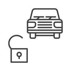 Poster - Opened Car vector Carsharing concept outline icon