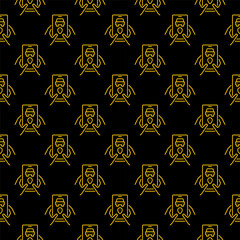 Poster - Smartphone in Hands with Carsharing App vector dark seamless pattern
