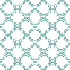 Poster - Vector Car Sharing or Rental concept line seamless pattern