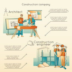 Canvas Print - Architects Flat Infographic