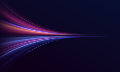 Aufkleber - Neon color glowing lines background, high-speed light trails effect. Futuristic dynamic motion technology.	