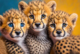 Cute cheetahs background, generative AI