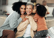 © Allistair/peopleimages.com - Laughing, hug and portrait of family with affection, visit and bonding on mothers day. Smile, love and mother, child and grandmother hugging, being affectionate and cheerful for quality time together
