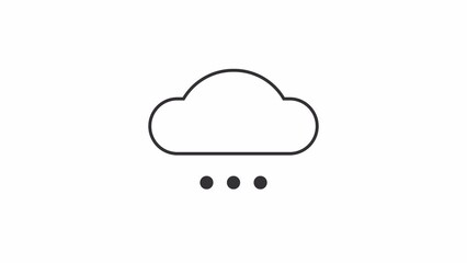 Fototapete - Animated blank rain cloud loader. Computing service. Simple black and white loading icon. 4K video footage with alpha channel transparency. Wait-animation progress indicator for web UI design
