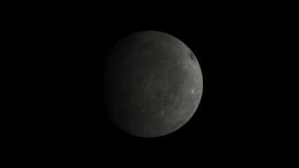 Wall Mural - The moon in space rotating realistic 3d animation