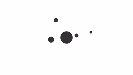 Fototapete - Animated random dots spin loader. Rotating in circle. Simple black and white loading icon. 4K video footage with alpha channel transparency. Wait-animation progress indicator for web UI design