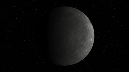 Wall Mural - the moon in space rotating realistic 3d animation