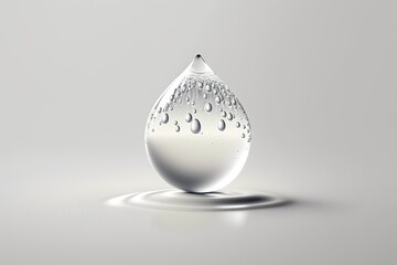 Poster - a water droplet on a white background. Generative AI