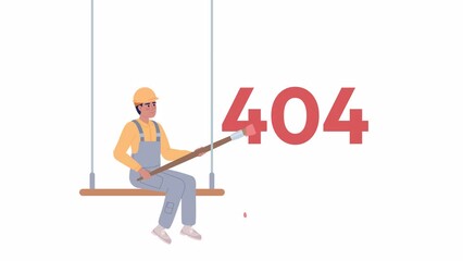 Poster - animated under maintenance 404 error. fixing error. empty state 4k video footage with alpha channel 