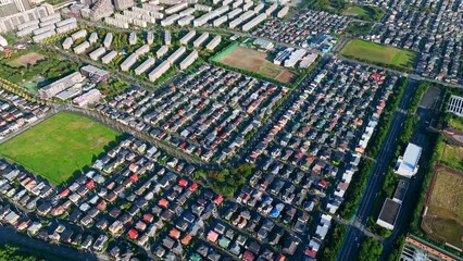 Canvas Print - 住宅街の空撮