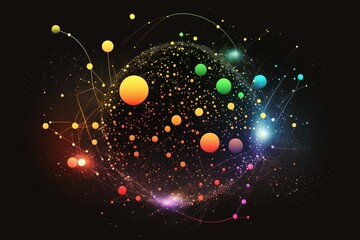  Abstract image of Hacker Activity in the form of a starry sky or space, consisting of points, lines, and shapes in the form of planets, stars and the universe. Vector cyber attack. RGB Color mode