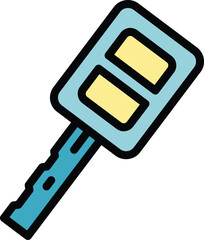 Poster - New car key icon. Outline New car key vector icon for web design isolated on white background color flat