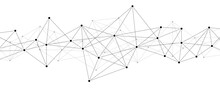 Polygon Structure Network Technology Connect Lines And Dots Background Template.