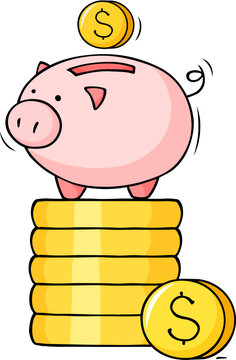 Wall Mural -  - Concept of money savings in money box.