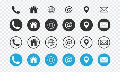 Poster - Web icon set. Website set icon, Contact As Flat Icon Solid style, isolated, Business card icon set, easy to change color and size, 