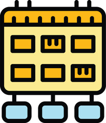 Poster - Calendar task schedule icon. Outline Calendar task schedule vector icon for web design isolated on white background color flat