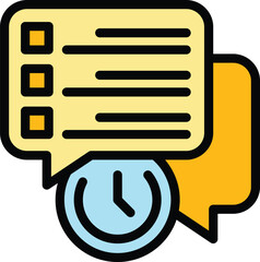 Poster - Task schedule chat icon. Outline Task schedule chat vector icon for web design isolated on white background color flat