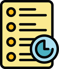 Poster - Agenda task schedule icon. Outline Agenda task schedule vector icon for web design isolated on white background color flat