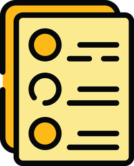 Poster - Paper office task icon. Outline Paper office task vector icon for web design isolated on white background color flat