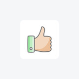 Fototapeta  - Finger, interaction, fully editable vector flat icon 
