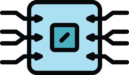 Poster - Chip backup icon. Outline Chip backup vector icon for web design isolated on white background color flat