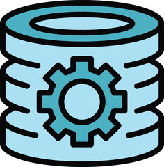 Poster - Server settings icon. Outline Server settings vector icon for web design isolated on white background color flat