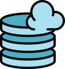 Poster - Server cloud icon. Outline Server cloud vector icon for web design isolated on white background color flat