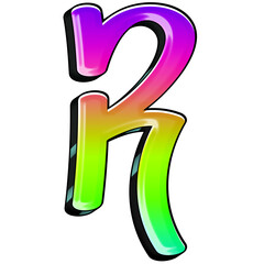 Poster - Graffiti Colorful Alphabet Set, includes font or letters, numbers, punctuation marks, symbols and shapes