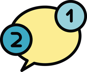 Poster - Crew brainstorming icon. Outline Crew brainstorming vector icon for web design isolated on white background color flat