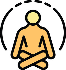 Poster - human meditation icon. outline human meditation vector icon for web design isolated on white backgro