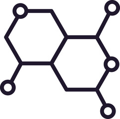 Poster - Single line icon of molecule High quality vector illustration for design, web sites, internet shops, online books etc. Editable stroke in trendy flat style isolated on white background