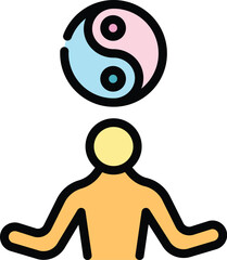Poster - Body meditation icon. Outline Body meditation vector icon for web design isolated on white background color flat