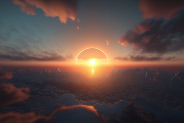 Wall Mural - beautiful sunrise sky view generative ai