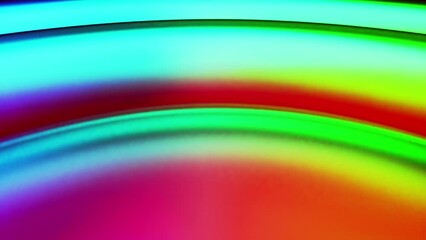 Poster - Abstraction of rainbow waves infinitely moving from the center outwards with a gradient on the surface. Abstract motion design on a bright background