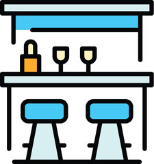 Poster - Drinks counter icon. Outline Drinks counter vector icon for web design isolated on white background color flat