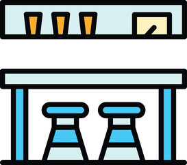 Poster - Tavern counter icon. Outline Tavern counter vector icon for web design isolated on white background color flat
