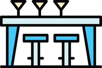 Poster - Alcohol counter icon. Outline Alcohol counter vector icon for web design isolated on white background color flat