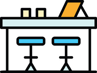 Poster - Clients bar counter icon. Outline Clients bar counter vector icon for web design isolated on white background color flat