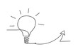 © suns07butterfly - Abstract light bulb with direction as line drawing on white background