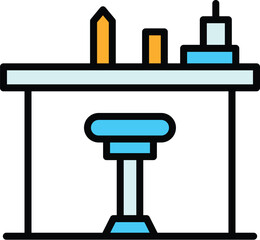 Poster - Bartender counter icon. Outline Bartender counter vector icon for web design isolated on white background color flat