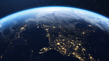 Wall Mural - north america and planet earth seen from space