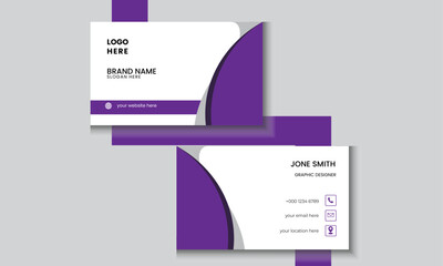 Double-sided creative modern business card design template with two colors for business and personal use.