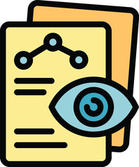 Poster - View report icon. Outline view report vector icon for web design isolated on white background color flat