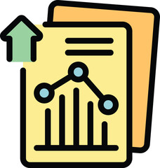 Poster - Finance report icon. Outline finance report vector icon for web design isolated on white background color flat