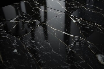 Poster - luxury black marble texture. Panoramic marble texture design for banner, invitation, wallpaper, headers, website, print ad, package design template