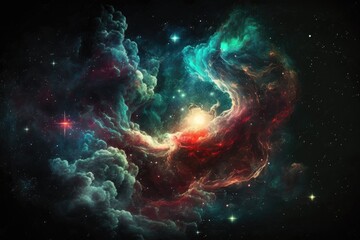 Wall Mural - stars and galaxy outer space sky night universe black background. generative ai