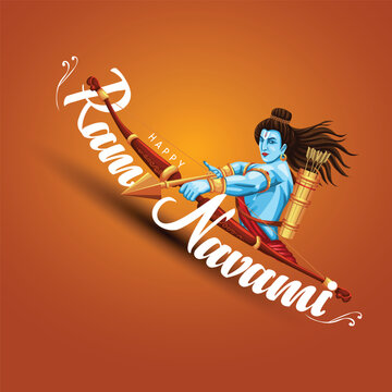 happy ram navami festival of india. lord rama birth day. vector illustration design