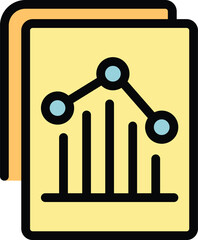 Poster - Increase business chart icon. Outline increase business chart vector icon for web design isolated on white background color flat