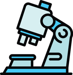 Poster - Covid test microscope icon. Outline Covid test microscope vector icon for web design isolated on white background color flat