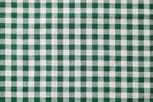 Green Checkered Tablecloth As Background, Top View